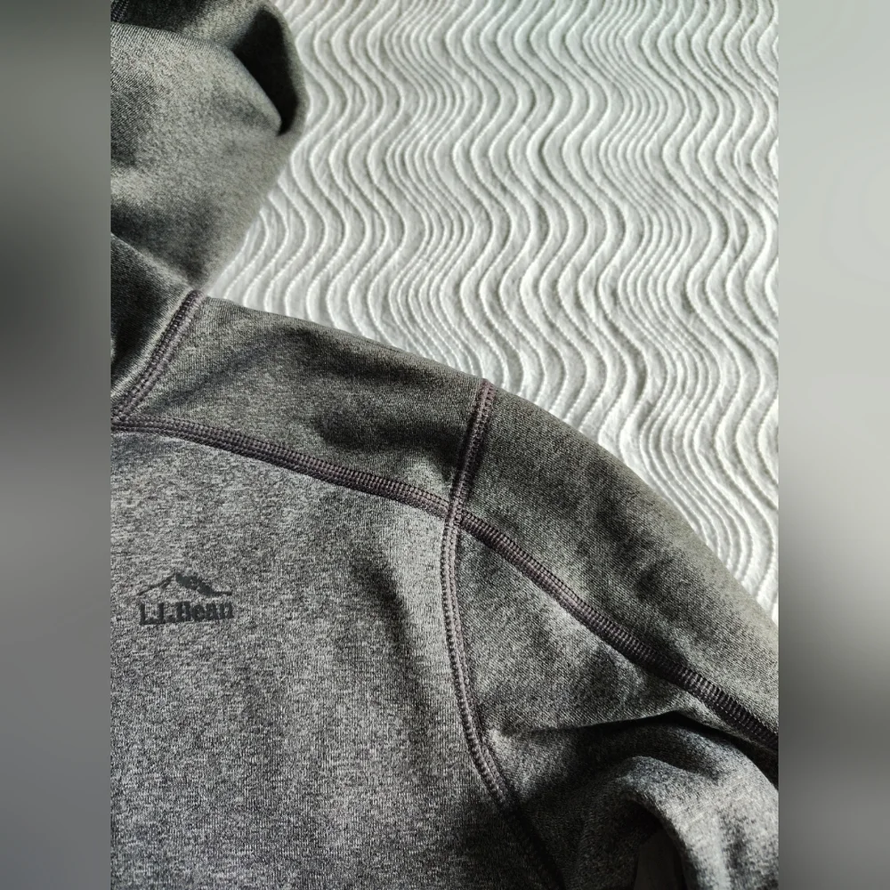LL Bean Kids' Full-Zip Hoodie Sweatshirt Size Large L 14-16 Gray Fleece Interior